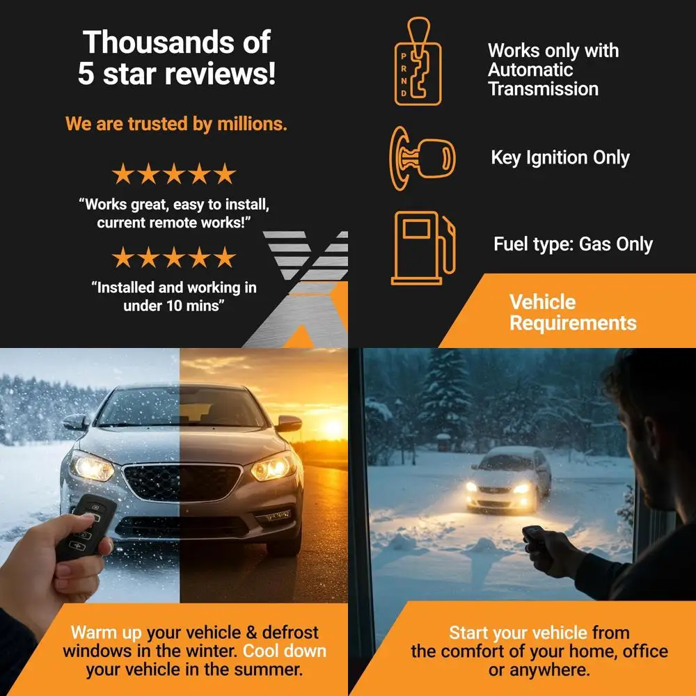 Start-X Remote Starter Kit for Ford F-150 (2011-14), F-250/F-350/F-450/F-550 (2011-16), Edge (2011-14), Expedition (2015-17), Ex
Start-X Remote Starter Kit for Ford F-150 (2011-14), F-250/F-350/F-450/F-550 (2011-16), Edge (2011-14), Expedition (2015-17), Ex