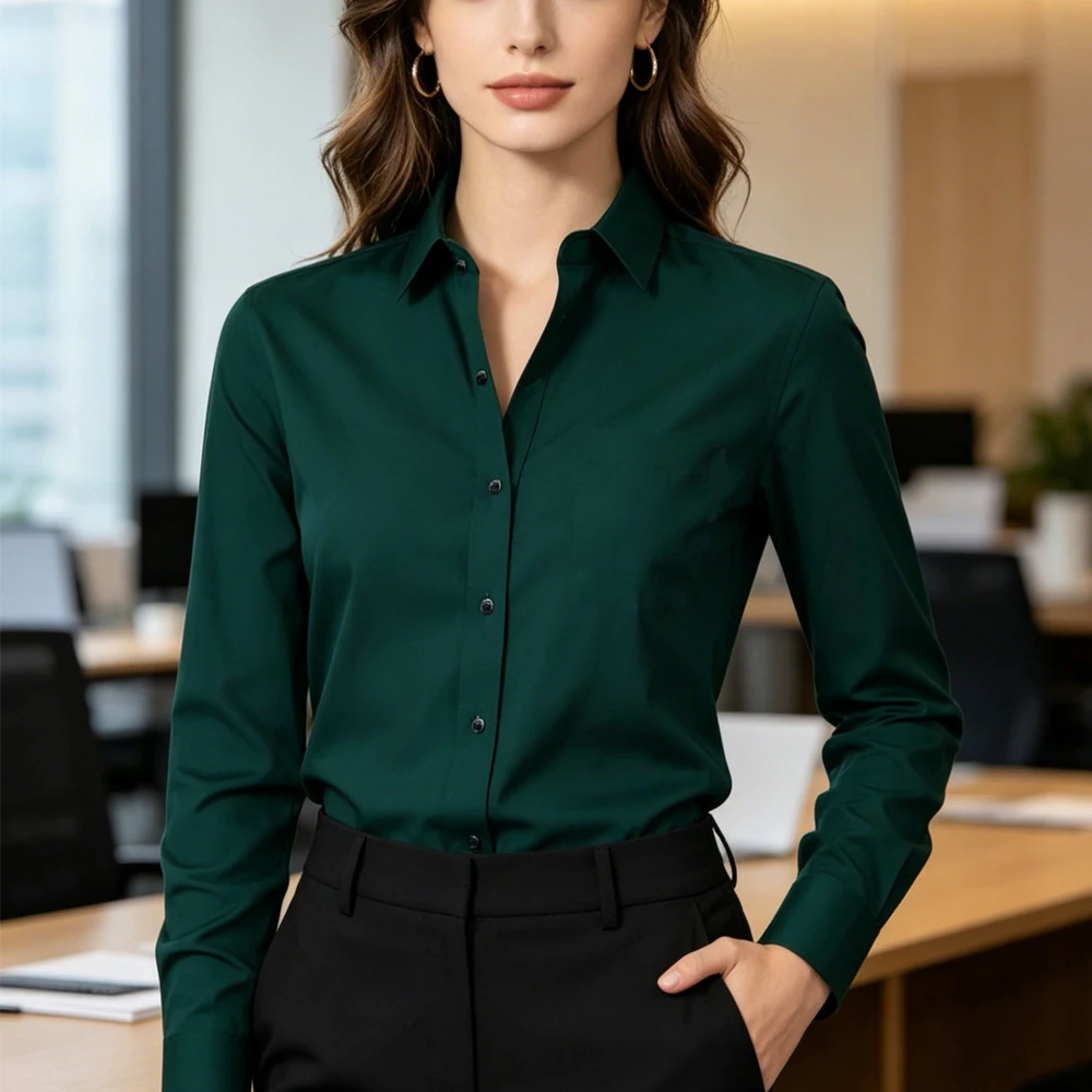 Men's Solid Green Long-sleeve Dress Shirt with Breathable Button-down Collar, Perfect for High-profile Business Events
Men's Solid Green Long-sleeve Dress Shirt with Breathable Button-down Collar, Perfect for High-profile Business Events