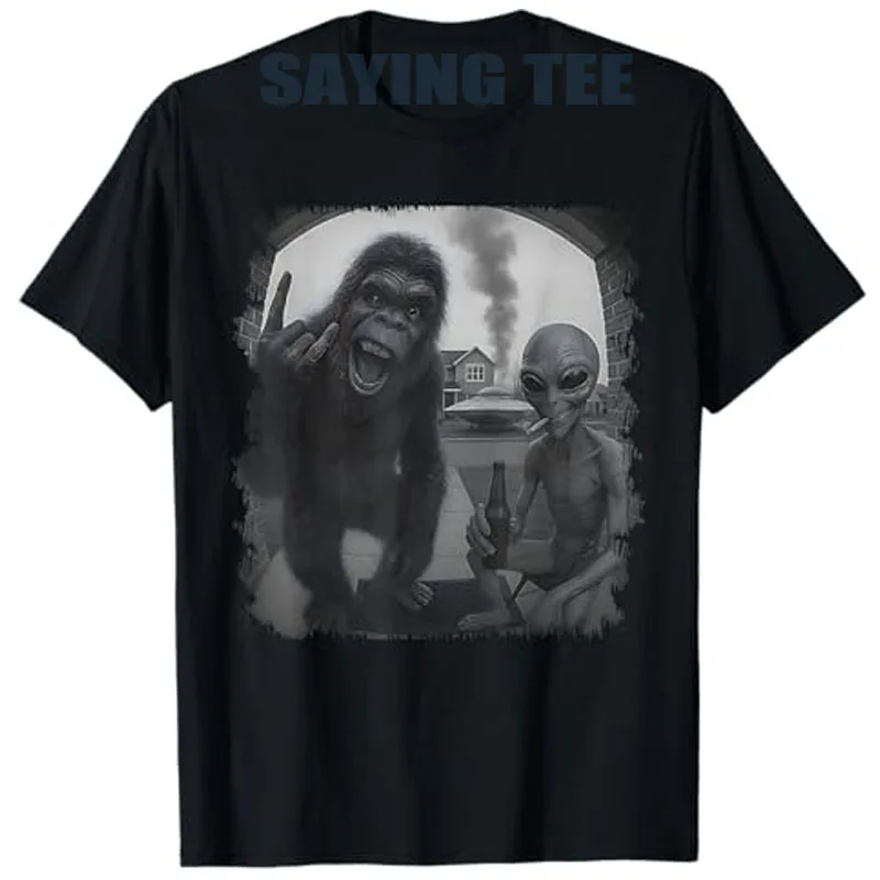 Funny Door Camera Men Women Sasquatch UFO Bigfoot and Alien T-Shirt Humor Drinking Smoking Alien Y2k Graphic Outfit Novelty Tees
Funny Door Camera Men Women Sasquatch UFO Bigfoot and Alien T-Shirt Humor Drinking Smoking Alien Y2k Graphic Outfit Novelty Tees