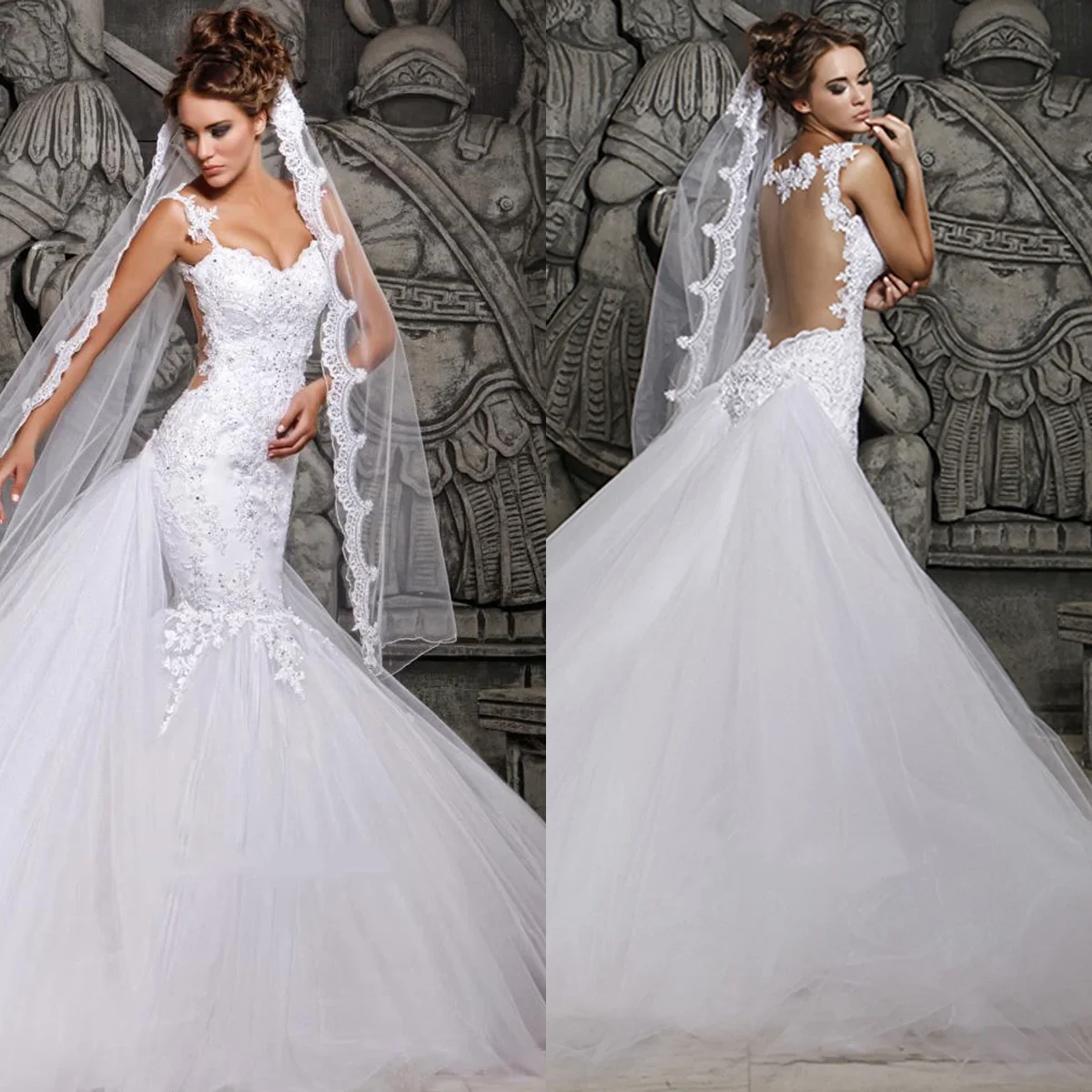 Custom Luxury Lace Mermaid Wedding Dress 2026 Elegant Sheer Back Bridal Gown with Cathedral Train Plus Size Vestido De Novia
Custom Luxury Lace Mermaid Wedding Dress 2026 Elegant Sheer Back Bridal Gown with Cathedral Train Plus Size Vestido De Novia