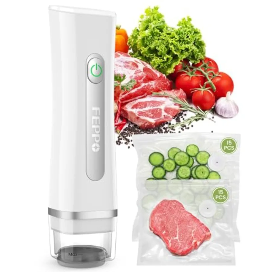 Vacuum Sealer for Food with Visible Water Tank Handheld Saver Compact Vacuum Sealer Machine with 30 Reusable Bags for 6X Preser
Vacuum Sealer for Food with Visible Water Tank Handheld Saver Compact Vacuum Sealer Machine with 30 Reusable Bags for 6X Preser
