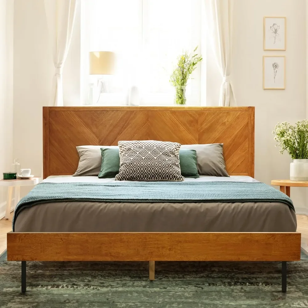 Bed Frame with Headboard Bed Frame Queen Size Solid Wood Platform Bed, Scandinavian Signature High Headboard Wood Bed
Bed Frame with Headboard Bed Frame Queen Size Solid Wood Platform Bed, Scandinavian Signature High Headboard Wood Bed