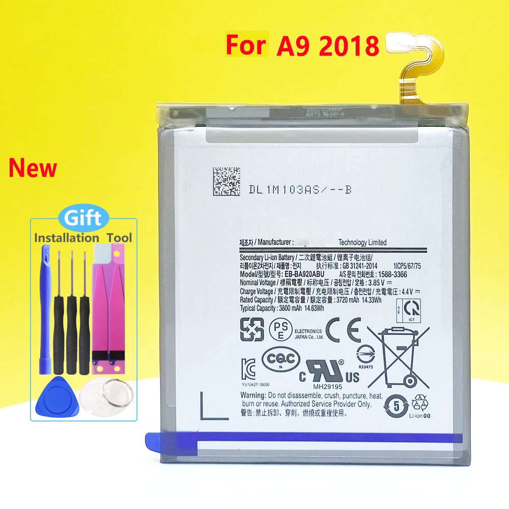 New EB-BA920ABU Battery For Samsung Galaxy A9 2018 A9s A9 Star Pro SM-A920F A9200 Phone Replacement
New EB-BA920ABU Battery For Samsung Galaxy A9 2018 A9s A9 Star Pro SM-A920F A9200 Phone Replacement