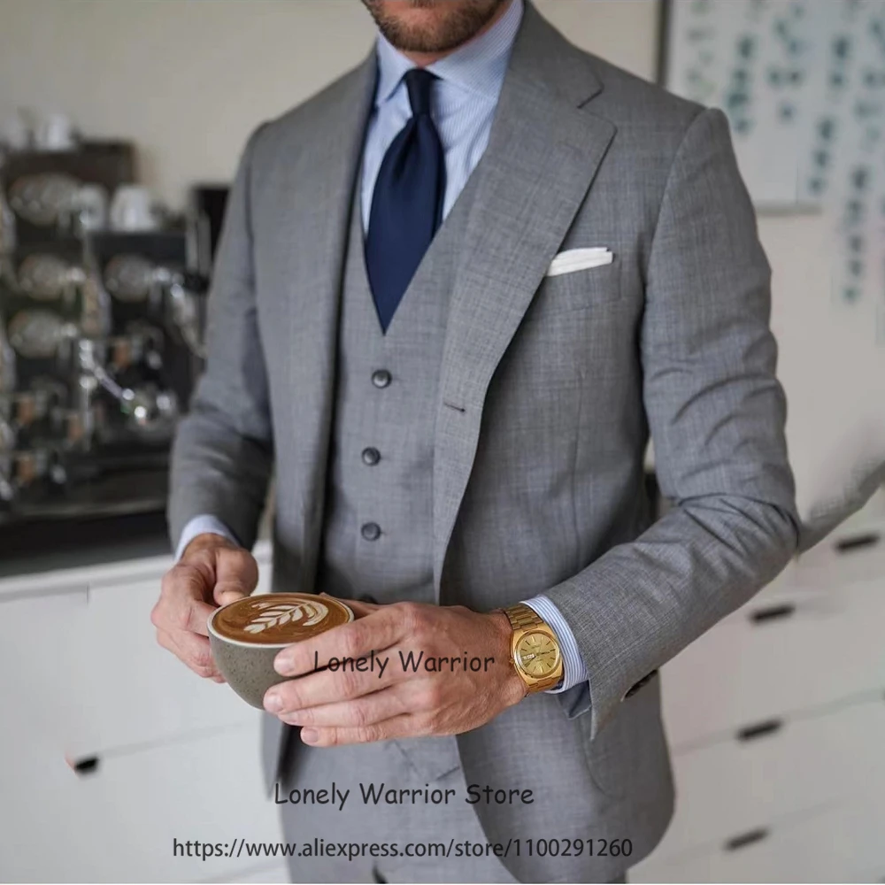 Classic Grey Mens Suits Formal Business Blazer Slim Fit Wedding Groom Tuxedo Banquet 3 Piece Set Costume Homme Jacket Vest Pants
Classic Grey Mens Suits Formal Business Blazer Slim Fit Wedding Groom Tuxedo Banquet 3 Piece Set Costume Homme Jacket Vest Pants