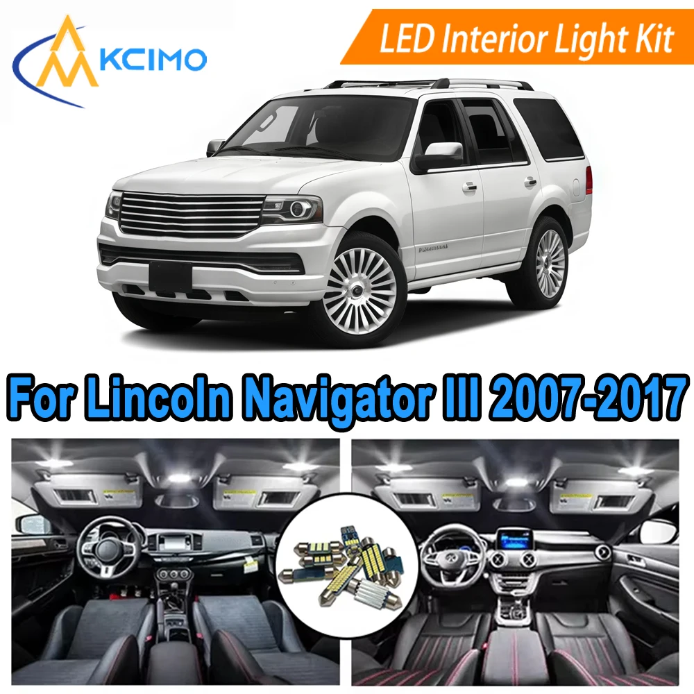 Внутреннее освещение автомобиля для Lincoln Navigator III (2007-2017) купольная карта, сменная лампочка, комплект светодиодных лампочек, простая установка
Внутреннее освещение автомобиля для Lincoln Navigator III (2007-2017) купольная карта, сменная лампочка, комплект светодиодных лампочек, простая установка