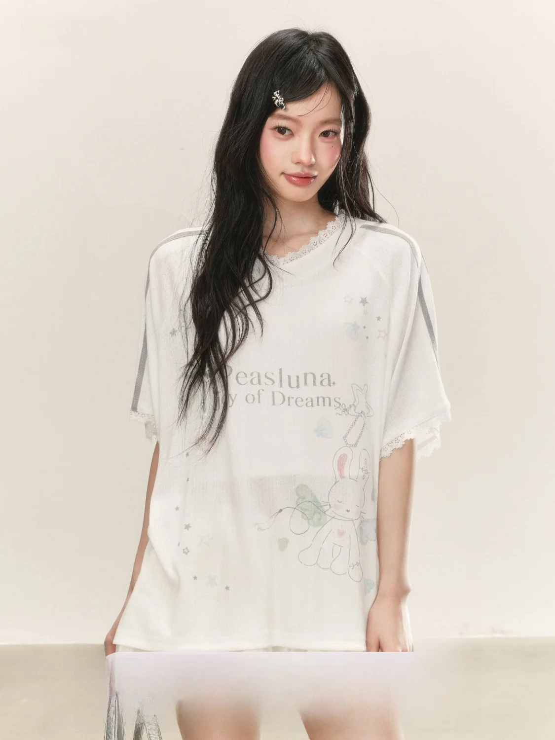 Peasluna Original Korean Style Rabbit Dream V-Neck Lace Trim Short Sleeve T-Shirt Summer Top Women Casual Print Splice Cotton...
Peasluna Original Korean Style Rabbit Dream V-Neck Lace Trim Short Sleeve T-Shirt Summer Top Women Casual Print Splice Cotton...