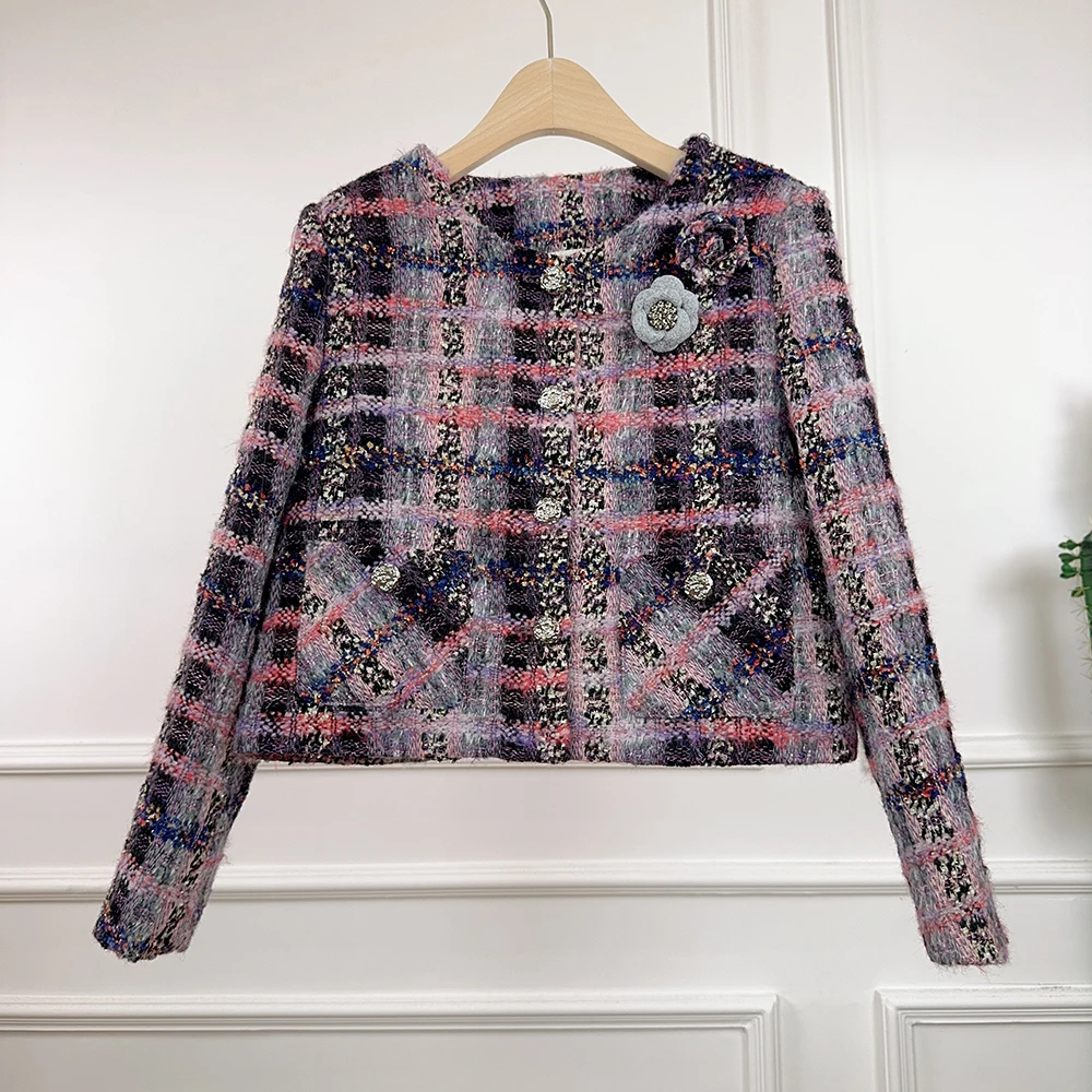 ALPHALMODA 2025, красочный плед, твидовое короткое пальто, пуховик, женский, ромбовидная пуговица, 3D-цветок, винтажная мода, пуховое пальто
ALPHALMODA 2025, красочный плед, твидовое короткое пальто, пуховик, женский, ромбовидная пуговица, 3D-цветок, винтажная мода, пуховое пальто