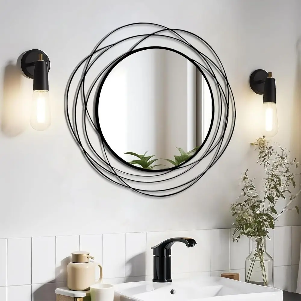 Round Wall Mirror - 26.8" Large Black Circle Mirror or Wall with Art Decorative Durable Metal e, ern Hanging Mirror or Bathroom
Round Wall Mirror - 26.8" Large Black Circle Mirror or Wall with Art Decorative Durable Metal e, ern Hanging Mirror or Bathroom