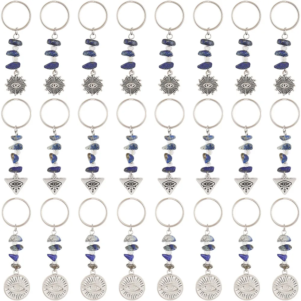 10 Sets Style Alloy Keychain with Lazuli Beads and Iron Split Key Rings Mixed Shapes Eye Mixed Shapes 6.4~7.3cm
10 Sets Style Alloy Keychain with Lazuli Beads and Iron Split Key Rings Mixed Shapes Eye Mixed Shapes 6.4~7.3cm