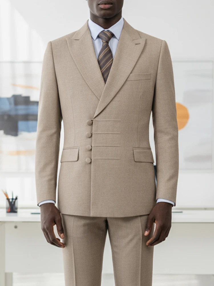 ST Cassy серого Элегантный мужской костюм на свадьбу Slim Fit Двубортный комплект с несколькими пуговицами Повседневный деловой мужской комплект одежды из 2 предметов 
ST Cassy серого Элегантный мужской костюм на свадьбу Slim Fit Двубортный комплект с несколькими пуговицами Повседневный деловой мужской комплект одежды из 2 предметов