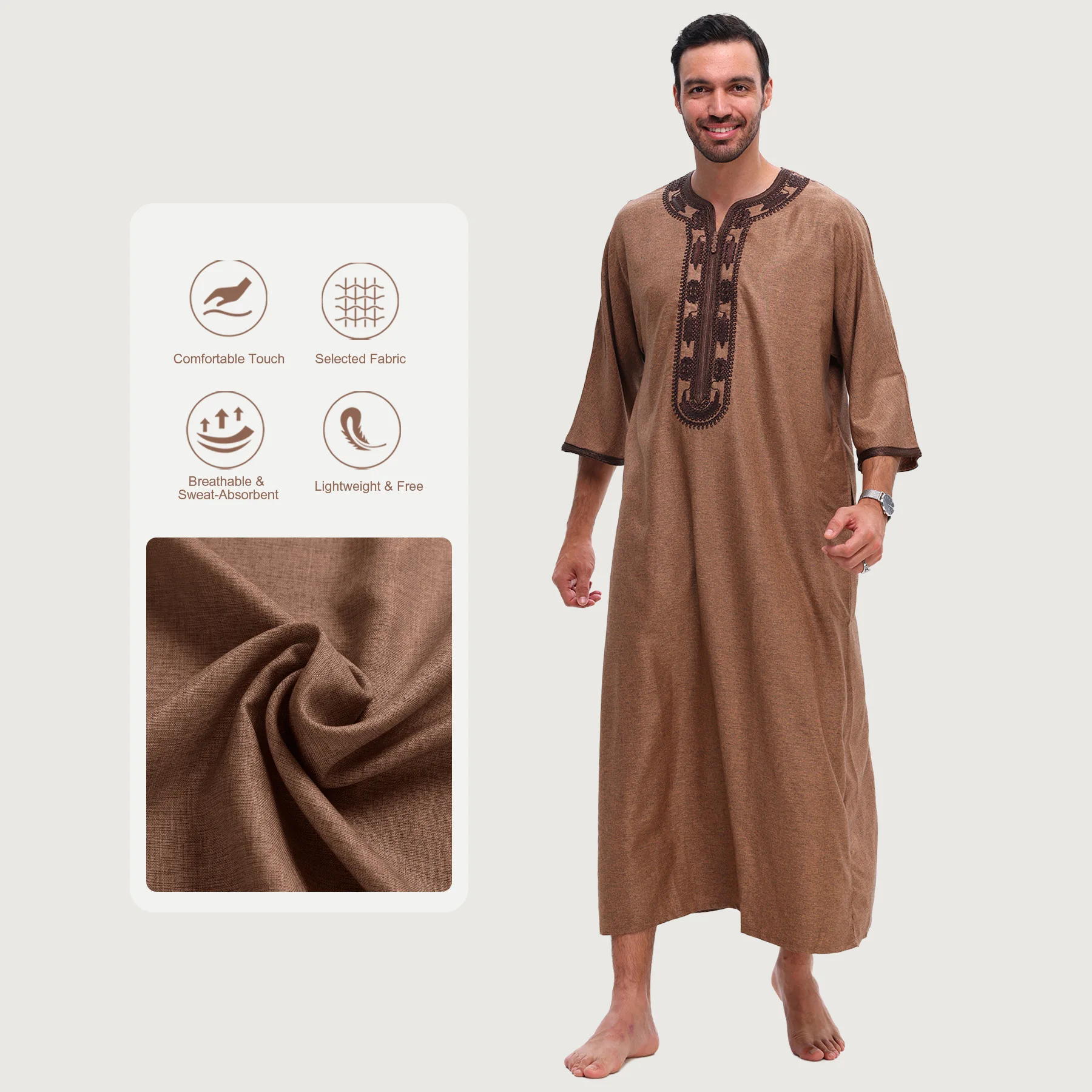 Eid Djellaba Muslim Jubba Thobe Men Embroidery Robe Kaftan Arabic Dress Abaya Caftan Daffah Dishdasha Thawb Gown Islam Clothing
Eid Djellaba Muslim Jubba Thobe Men Embroidery Robe Kaftan Arabic Dress Abaya Caftan Daffah Dishdasha Thawb Gown Islam Clothing