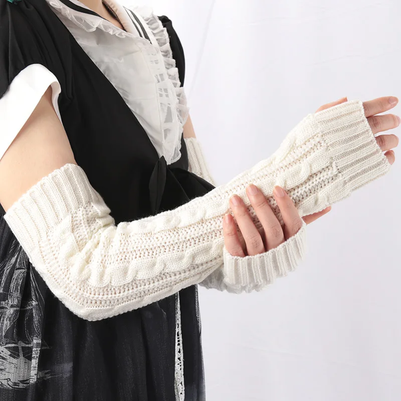 Winter Women's Mitten Knitted Arm Warmers Long Fingerless Gloves Wrist Elbow Oversleeves for Girls Clothes Punk Gothic Mittens
Winter Women's Mitten Knitted Arm Warmers Long Fingerless Gloves Wrist Elbow Oversleeves for Girls Clothes Punk Gothic Mittens