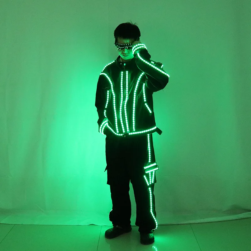 Adult LED Tron Dance Wear Men Luminous Robot Light up Jacket Pants Set Stage Performance Circus Show Parade Party Outfit
Adult LED Tron Dance Wear Men Luminous Robot Light up Jacket Pants Set Stage Performance Circus Show Parade Party Outfit