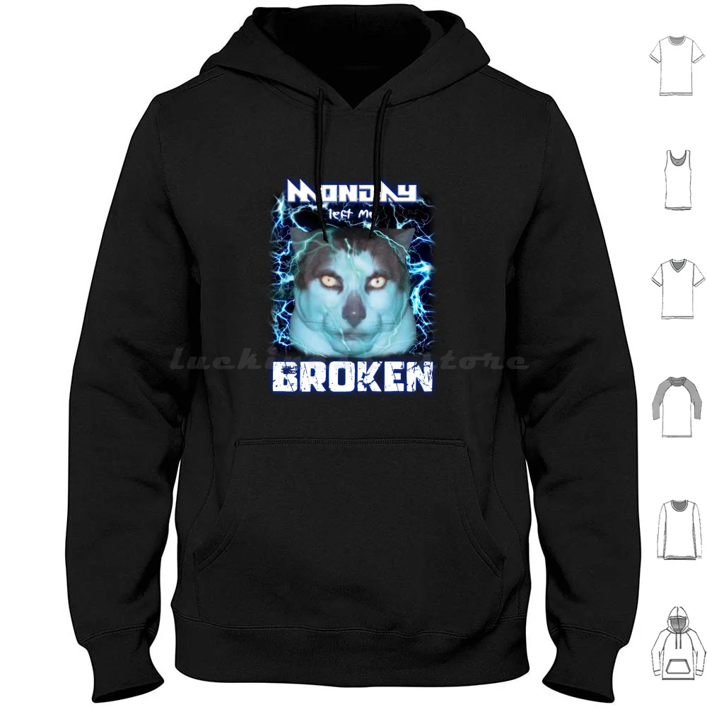 Monday Left Me Broken Cat Толстовки с длинным рукавом Monday Meme Shitpost Cat Cursed Kitsch Hood Irony
Monday Left Me Broken Cat Толстовки с длинным рукавом Monday Meme Shitpost Cat Cursed Kitsch Hood Irony