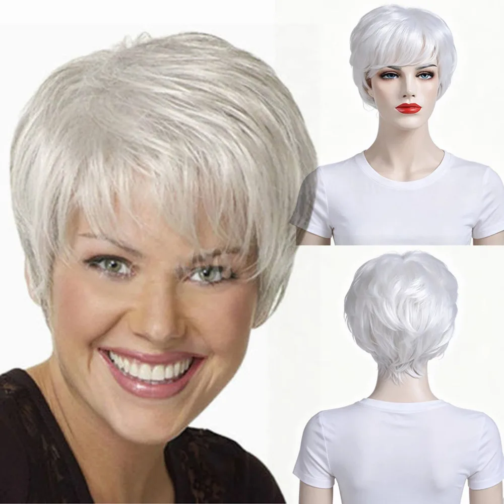 Natural Layered Pixie Cut Wig for Women Short Silver White Synthetic Hair with Bangs for Daily Wear And Cosplay
Natural Layered Pixie Cut Wig for Women Short Silver White Synthetic Hair with Bangs for Daily Wear And Cosplay