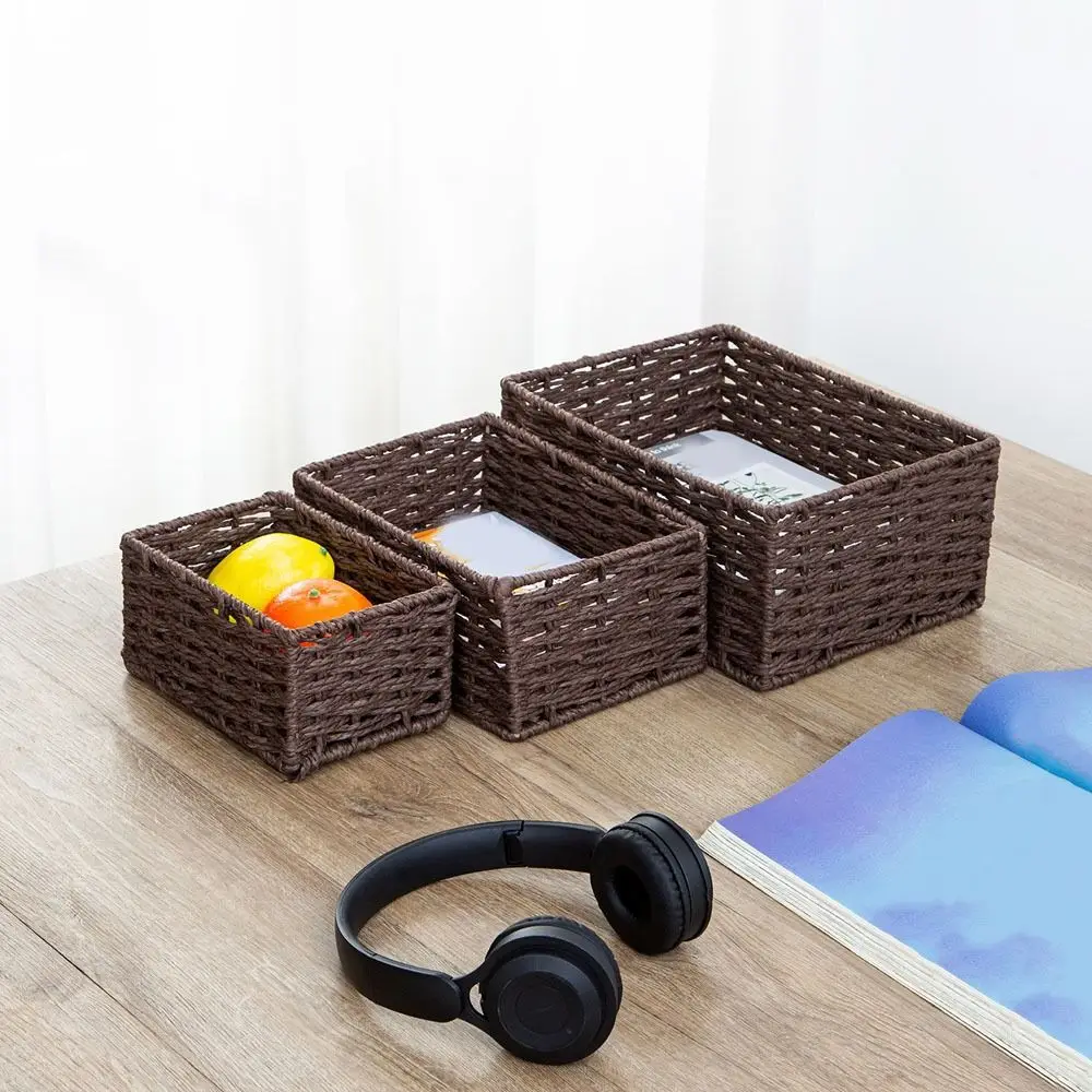 Handmade Woven Storage Basket Rectangular Household Cosmetics Storage Box Large Capacity Coffee Table Storage Basket Kitchen
Handmade Woven Storage Basket Rectangular Household Cosmetics Storage Box Large Capacity Coffee Table Storage Basket Kitchen