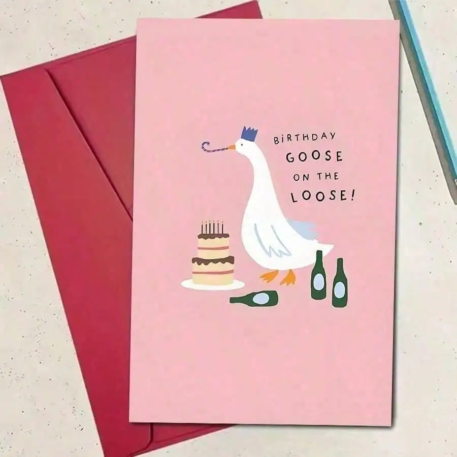 1pc Goose Happy Birthday Card, Funny Animal Greeting Card, Cute Art Gift For Nature Lovers
1pc Goose Happy Birthday Card, Funny Animal Greeting Card, Cute Art Gift For Nature Lovers