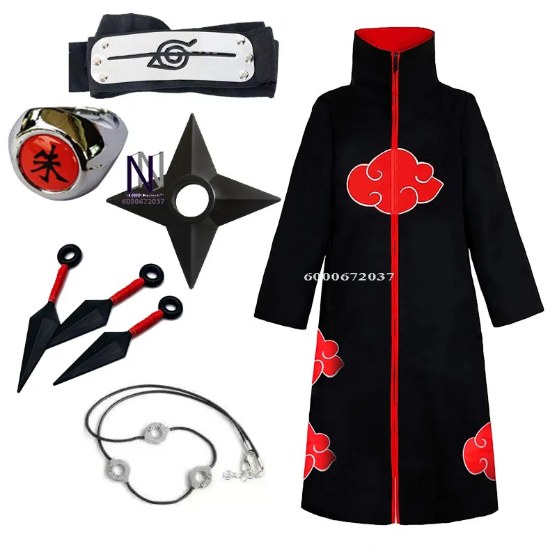 Anime Akatsuki Itachi Cosplay - Red Cloud Cloak, Headband & Props for Halloween 
Anime Akatsuki Itachi Cosplay - Red Cloud Cloak, Headband & Props for Halloween
