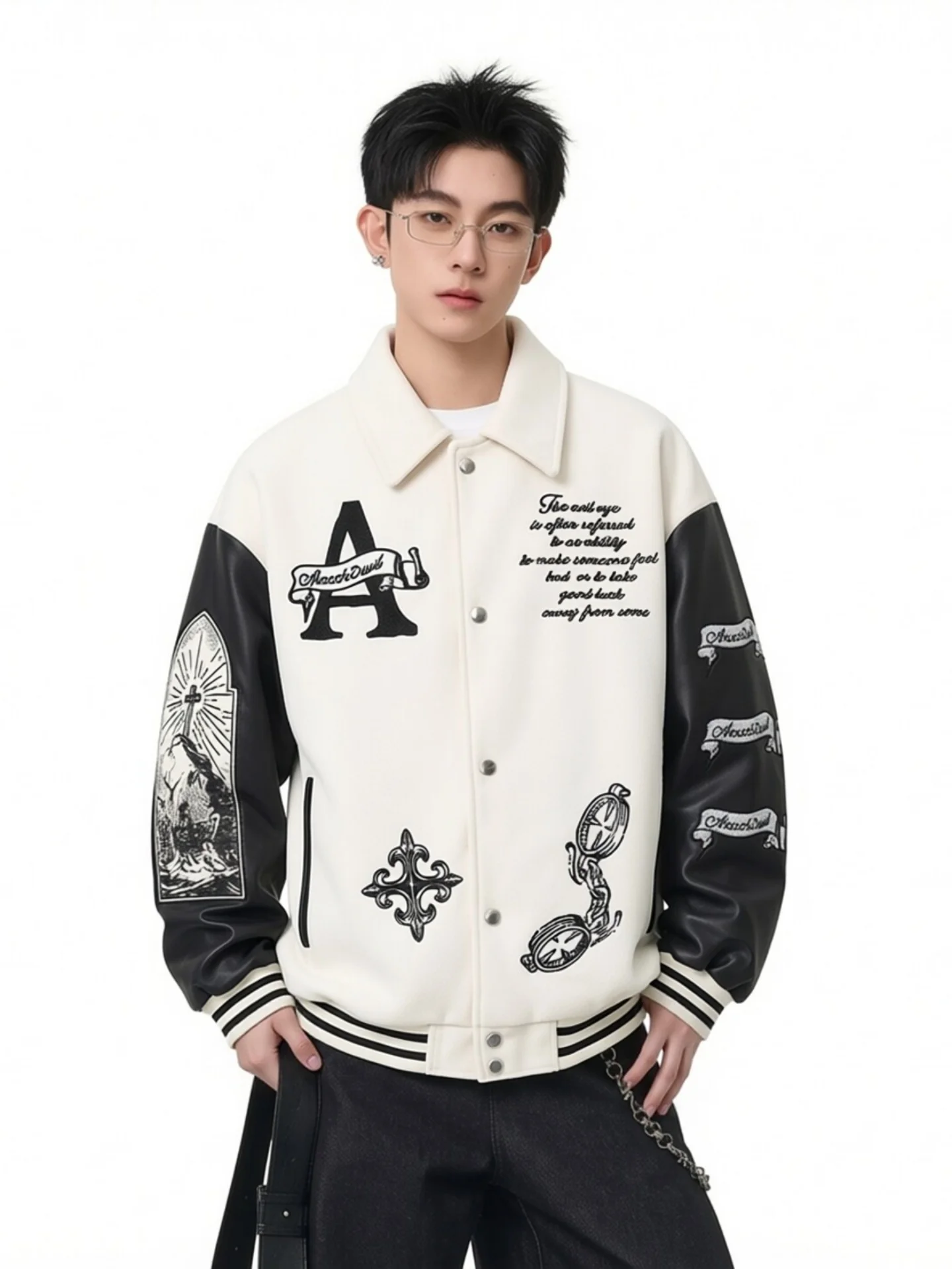 Retro American Embroidered Baseball Jacket Casual Sporty Collared Men's Jacket Youth Trendy High Street Leisure Coat
Retro American Embroidered Baseball Jacket Casual Sporty Collared Men's Jacket Youth Trendy High Street Leisure Coat