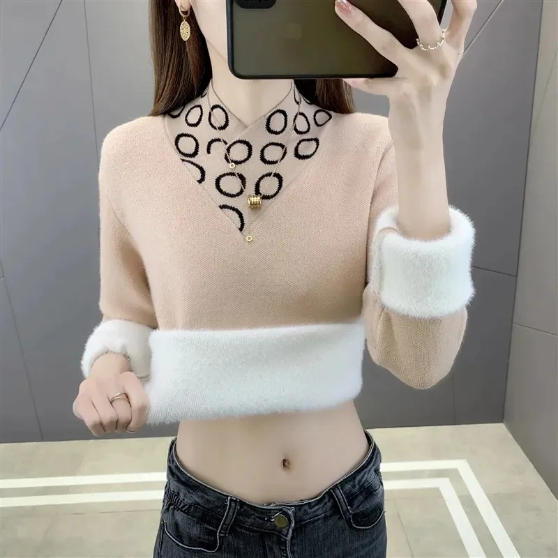 2023 New Autumn Winter Cashmere Sweater Women Knitted Pullover Sweater Casual Warm Femme Velvet Thick Warm Jumper Pull Femme
2023 New Autumn Winter Cashmere Sweater Women Knitted Pullover Sweater Casual Warm Femme Velvet Thick Warm Jumper Pull Femme