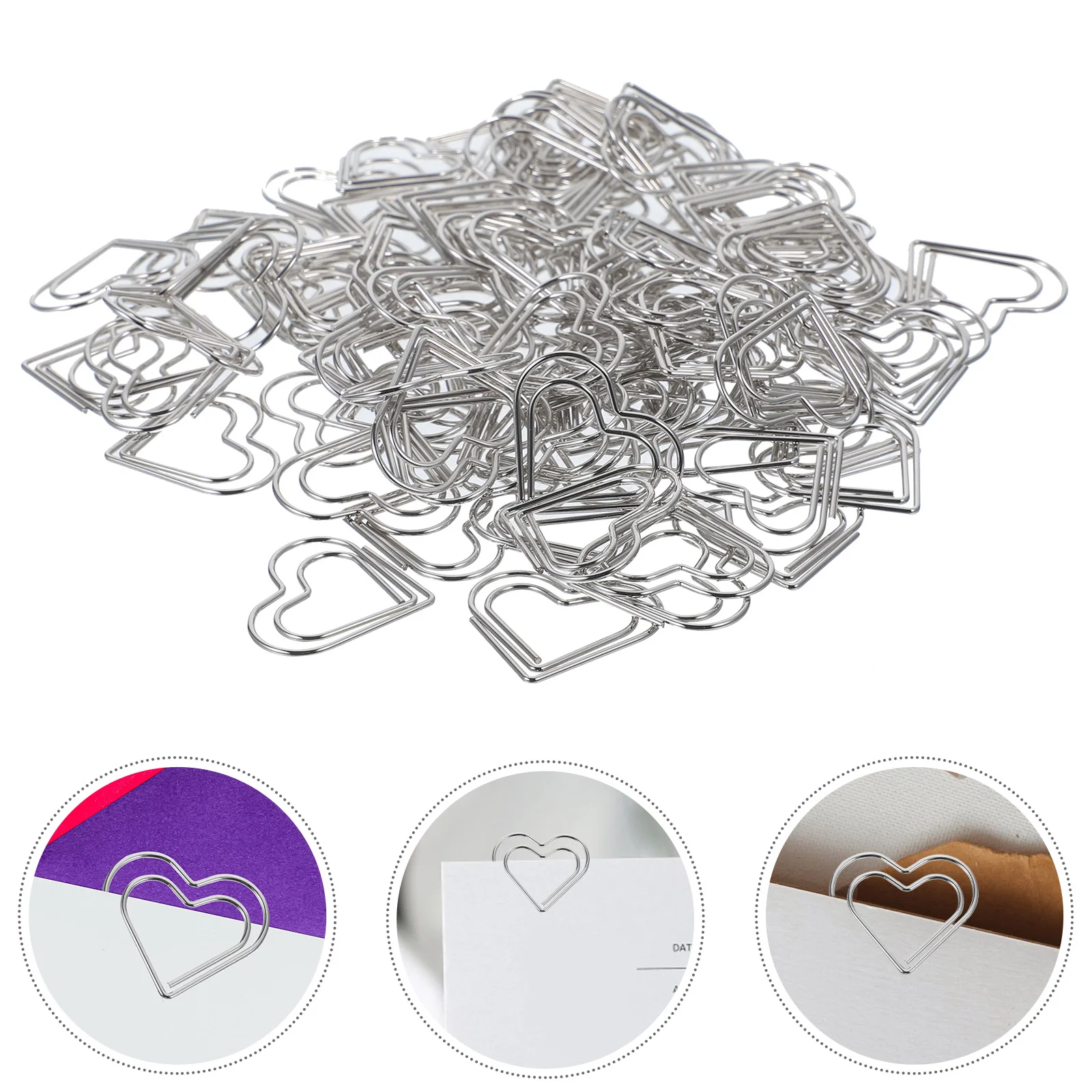 100 Pcs Paper Clip Clips Heart Modeling Document Bookmark Novelty Metal for File Office
100 Pcs Paper Clip Clips Heart Modeling Document Bookmark Novelty Metal for File Office
