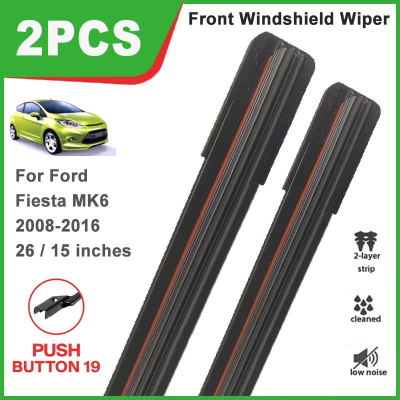 26"+15" Double Rubber Front Wiper Blades, Durable Windscreen Windshield Replacement Parts For Ford Fiesta MK6 2008-2016 2009
26"+15" Double Rubber Front Wiper Blades, Durable Windscreen Windshield Replacement Parts For Ford Fiesta MK6 2008-2016 2009