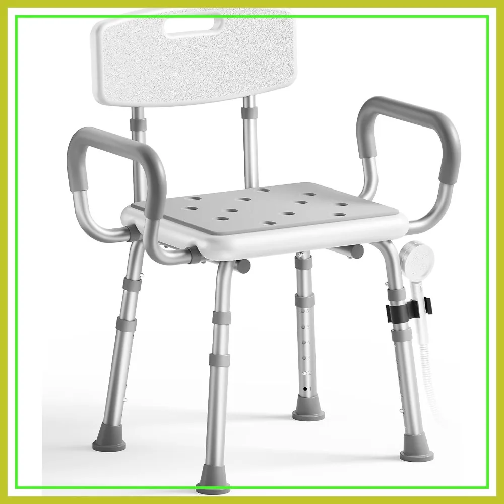 Height Adjustable Shower Chair with Arms and Back, 400 lbs Capacity, Non-Slip Feet for Elderly & Disabled
Height Adjustable Shower Chair with Arms and Back, 400 lbs Capacity, Non-Slip Feet for Elderly & Disabled