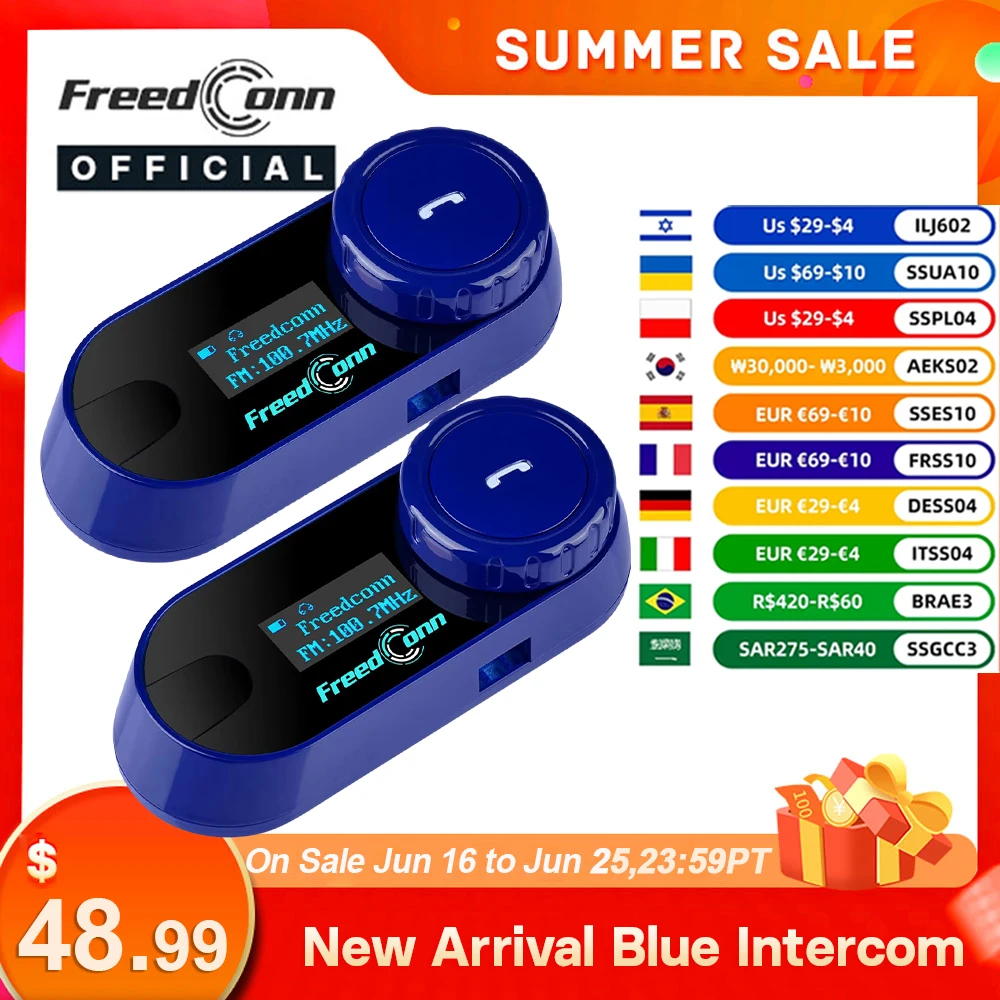 FreedConn Motorcycle Helmet Intercom Bluetooth Headset Headphones FM Music Share Intercomunicador Moto
FreedConn Motorcycle Helmet Intercom Bluetooth Headset Headphones FM Music Share Intercomunicador Moto
