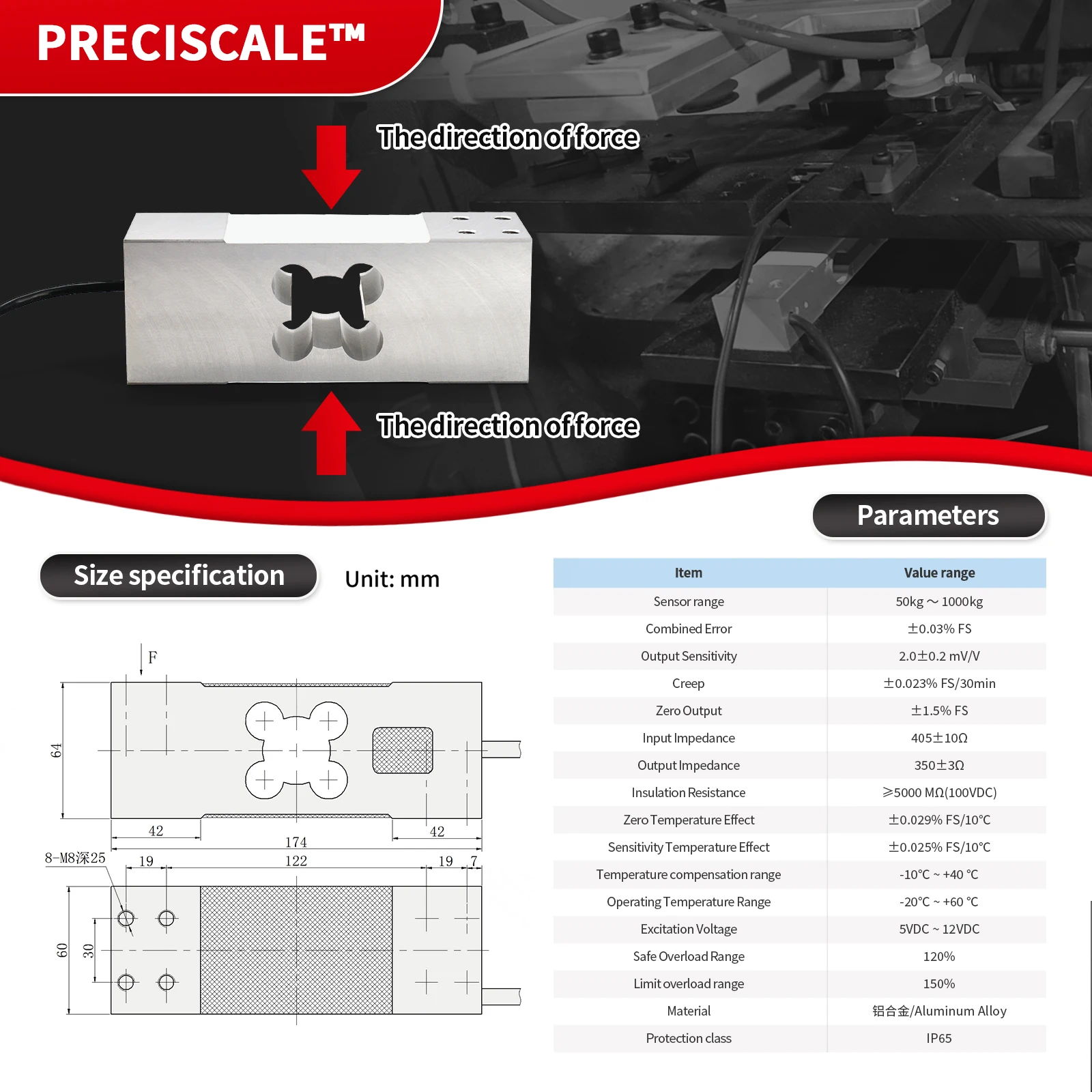 Cantilever Beam Load Cell Sensor+Digital Force Gauge,For Testing Tensile And Compressive Forces, Transient Waveform,500KG 1T
Cantilever Beam Load Cell Sensor+Digital Force Gauge,For Testing Tensile And Compressive Forces, Transient Waveform,500KG 1T