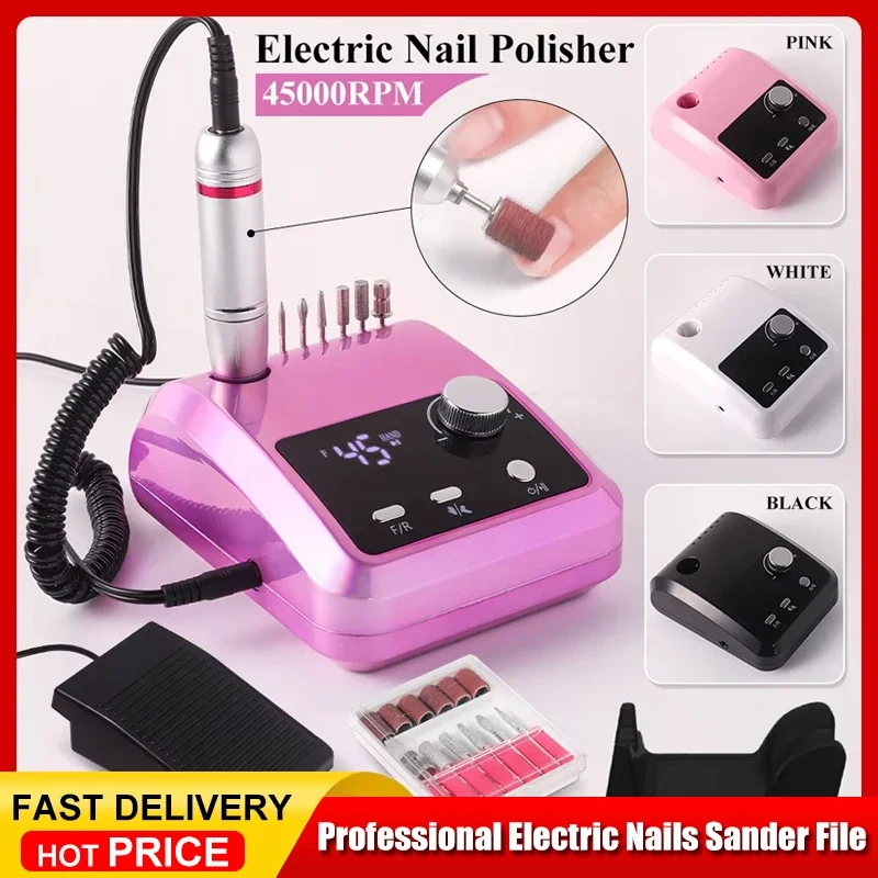 New 45000RPM Nail Drill Machine Cutters Professional Electric Nails Sander File for Gel Nails Polishing For Home Manicure Salon
New 45000RPM Nail Drill Machine Cutters Professional Electric Nails Sander File for Gel Nails Polishing For Home Manicure Salon