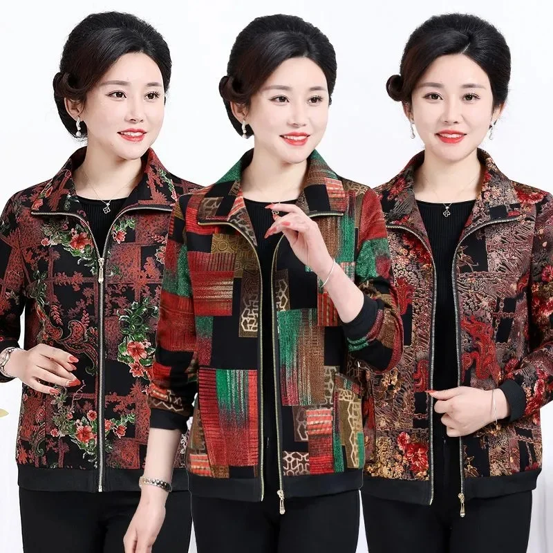 Spring Autumn Ladies Fashion Printing Coat Middle Aged Mother Long Sleeves Cardigan Jacket Korean Women Large Size 5XL Outerwear
Spring Autumn Ladies Fashion Printing Coat Middle Aged Mother Long Sleeves Cardigan Jacket Korean Women Large Size 5XL Outerwear
