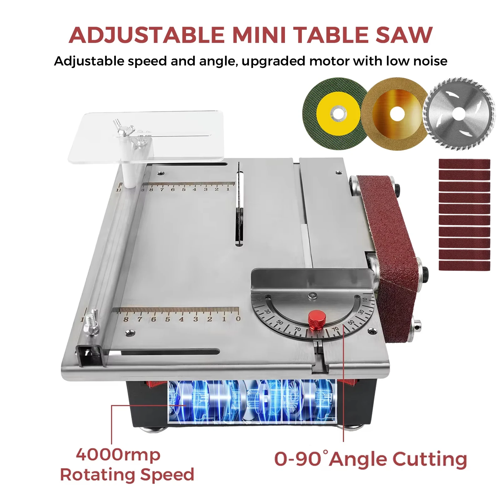 Mini Table Saw Sanding Belt Machine Dual Motor Double Switch Control 33mm Cut Depth fit for metal wood nephrite Grinding Cutting
Mini Table Saw Sanding Belt Machine Dual Motor Double Switch Control 33mm Cut Depth fit for metal wood nephrite Grinding Cutting
