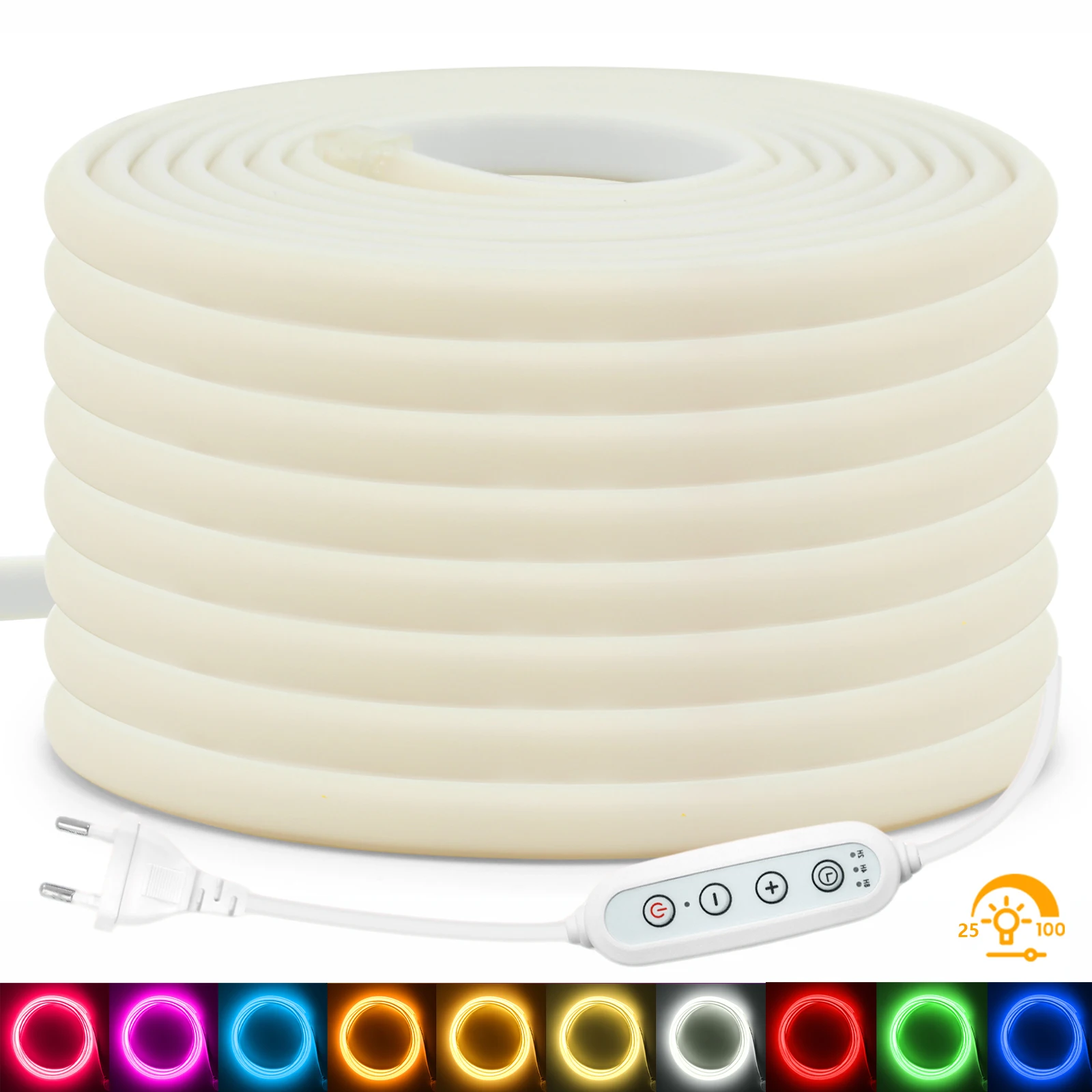 Светодиодная неоновая лента COB 220В, диммируемая, теплый/нейтральный белый/красный/зеленый/синий свет, с диммером, вилка EU, для декора комнаты, гибкая, водонепроницаемая, 0.5м
Светодиодная неоновая лента COB 220В, диммируемая, теплый/нейтральный белый/красный/зеленый/синий свет, с диммером, вилка EU, для декора комнаты, гибкая, водонепроницаемая, 0.5м