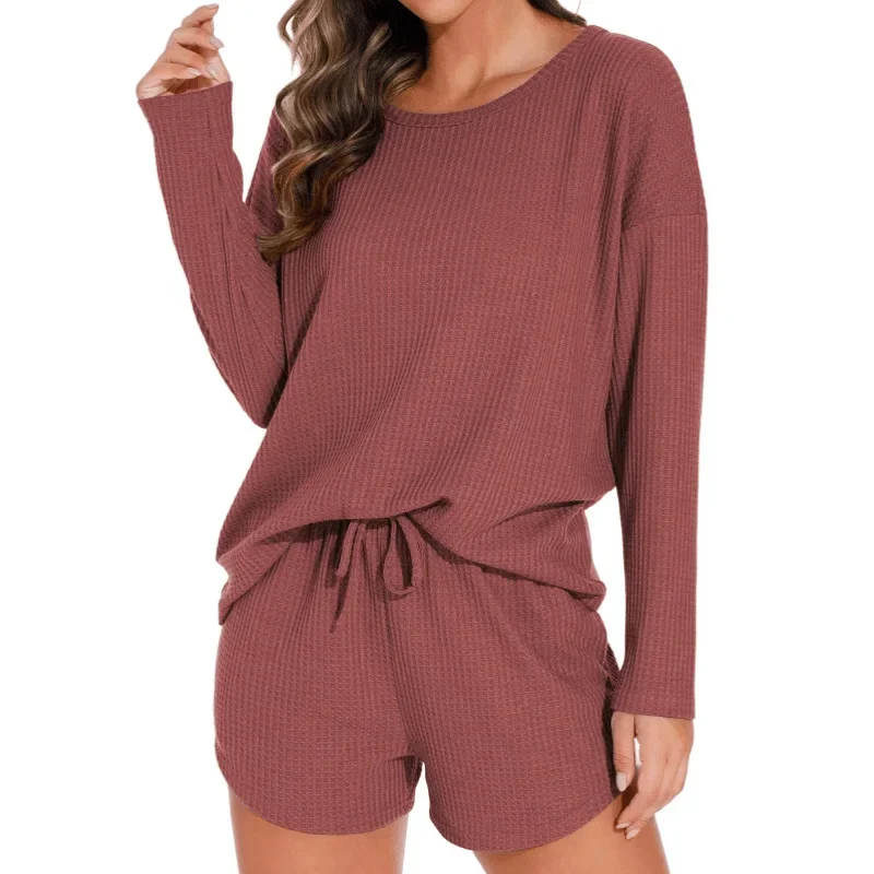Women's Soild 2 Pieces Set Outfits Long Sleeve O Neck Top and Shorts for Women Casual Homewear Sport Suit
Women's Soild 2 Pieces Set Outfits Long Sleeve O Neck Top and Shorts for Women Casual Homewear Sport Suit