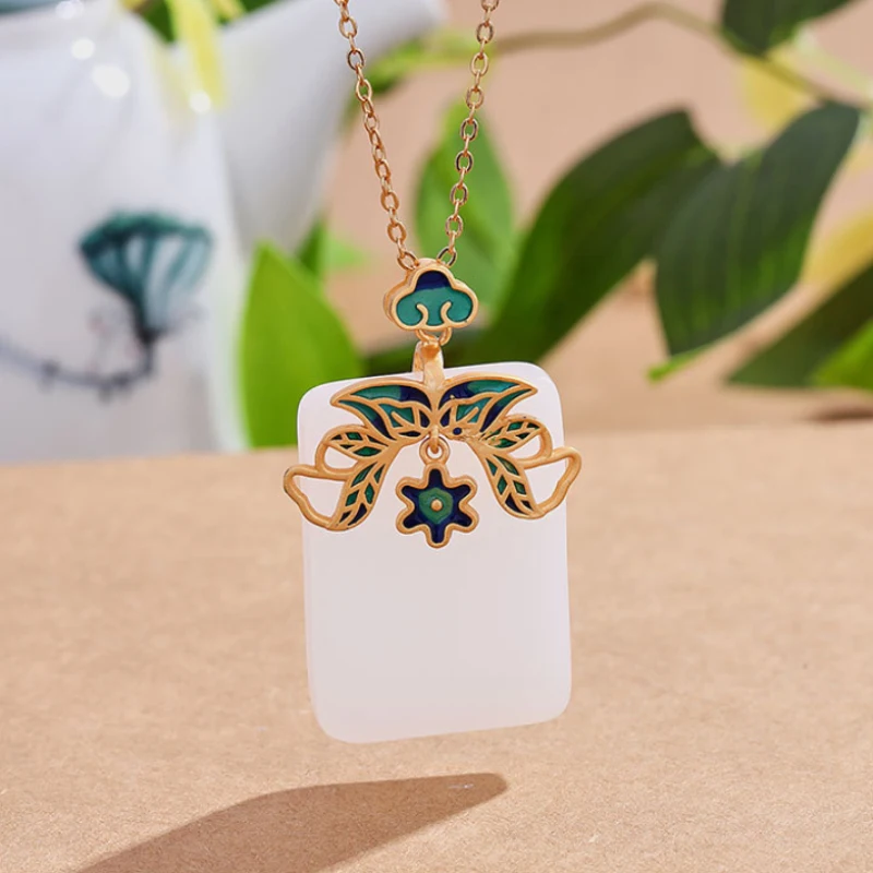 Inspired design natural Hetian white jade necklace retro enamel pendant light luxury Chinese style Jewellery hanfu accessories
Inspired design natural Hetian white jade necklace retro enamel pendant light luxury Chinese style Jewellery hanfu accessories