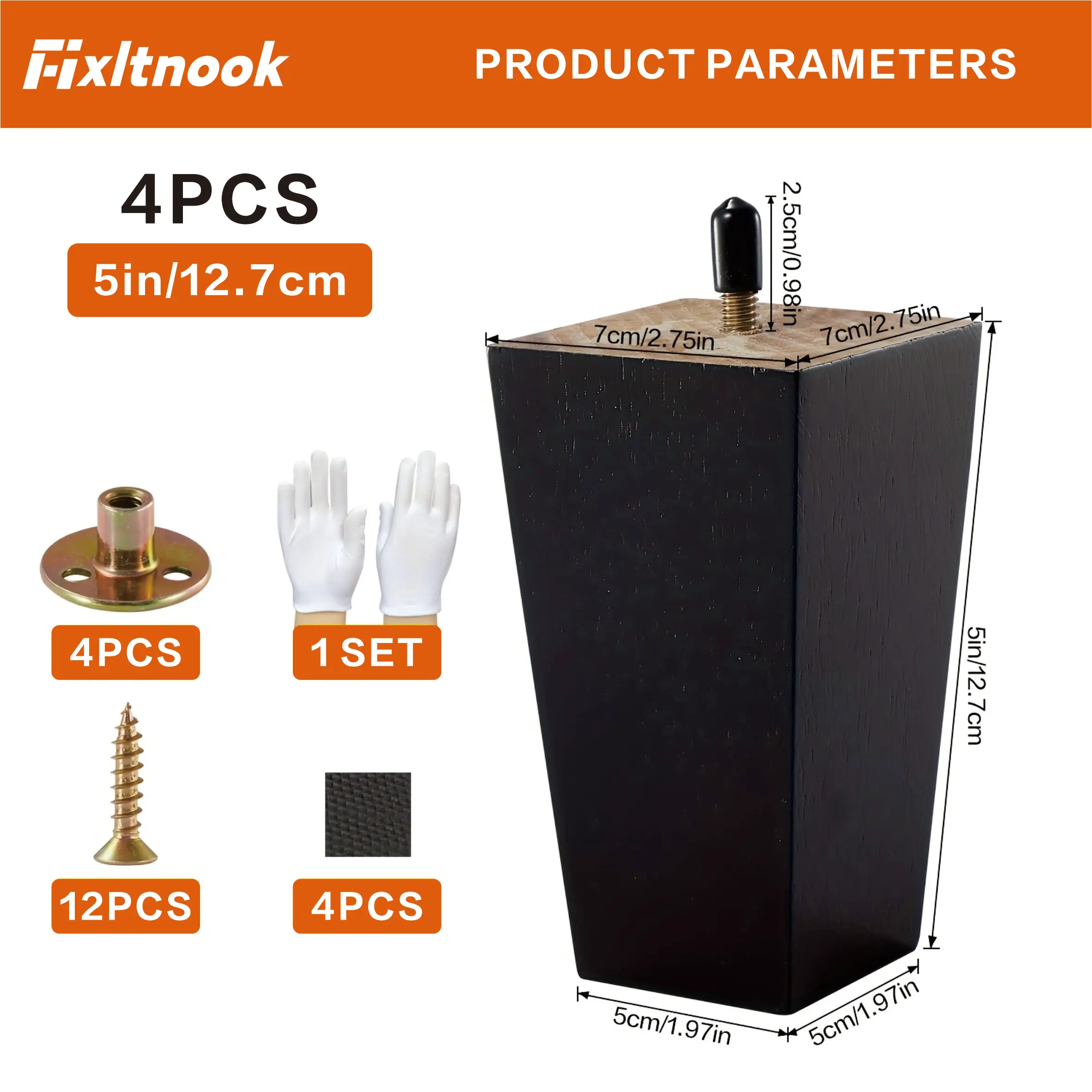 Ножки для деревянной мебели 5 дюймов - Комплект из четырех угловых ножек для дивана (4 шт.) - Сменные ножки кофейного цвета
Ножки для деревянной мебели 5 дюймов - Комплект из четырех угловых ножек для дивана (4 шт.) - Сменные ножки кофейного цвета