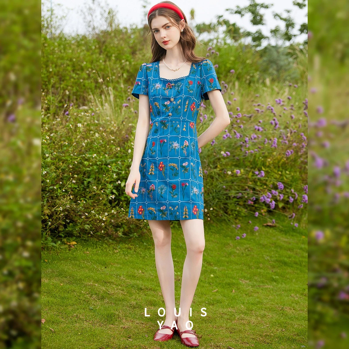 LOUISYAO 2026 Summer Retro Gentle Square Neck Dress Shoulder Contrast Embroidery Slim Women Dress
LOUISYAO 2026 Summer Retro Gentle Square Neck Dress Shoulder Contrast Embroidery Slim Women Dress