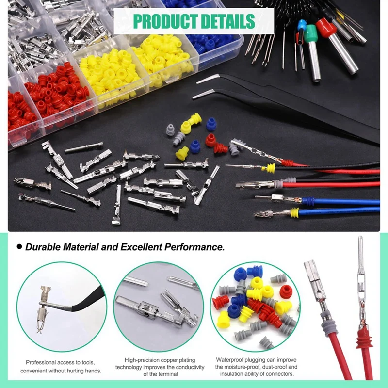 755Pcs Car Electrical Wire Terminal Pins Connector Kit 1/1.5/1.8/2.2/2.8/3.5mm 21Type Connector Pins Terminal Auto
755Pcs Car Electrical Wire Terminal Pins Connector Kit 1/1.5/1.8/2.2/2.8/3.5mm 21Type Connector Pins Terminal Auto