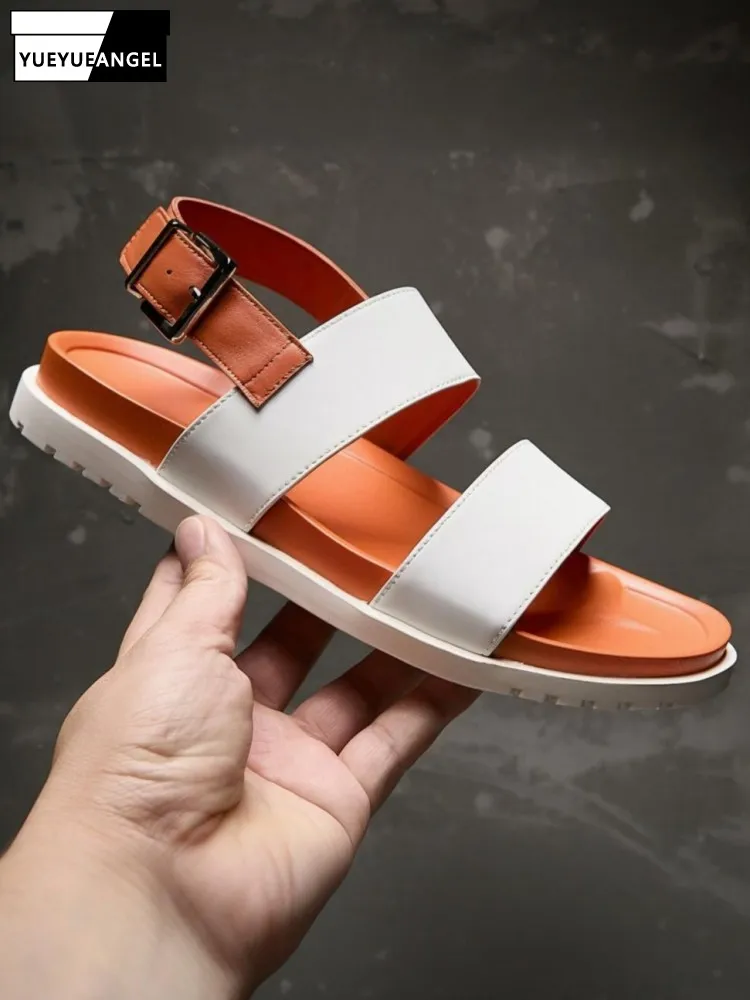 Concise Genuine Leather Male Open Toe Platform Fashion Sandals Handmade Solid Color Cowhide Buckle Strap Hard Wearing Footwear
Concise Genuine Leather Male Open Toe Platform Fashion Sandals Handmade Solid Color Cowhide Buckle Strap Hard Wearing Footwear