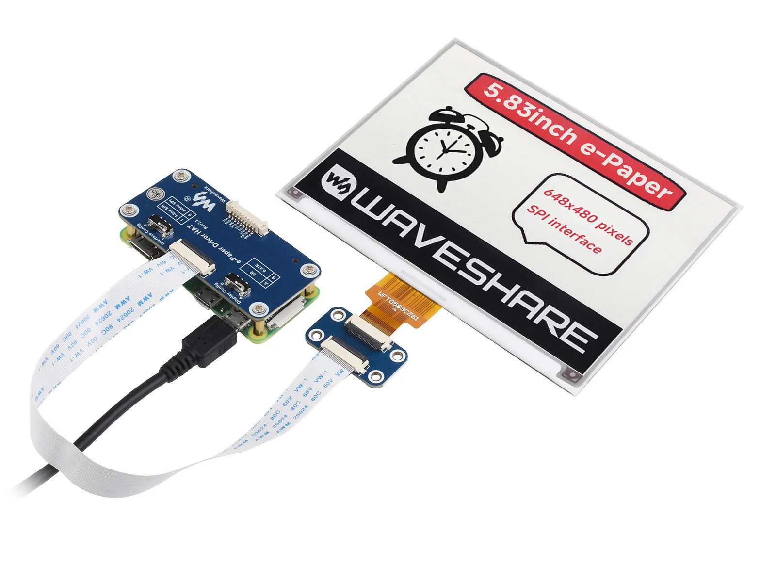 5.83inch e-Paper HAT (B) 600x448, 5.83inch E-Ink display HAT for Raspberry Pi, red/black/white three-color e-Paper HAT (B)
5.83inch e-Paper HAT (B) 600x448, 5.83inch E-Ink display HAT for Raspberry Pi, red/black/white three-color e-Paper HAT (B)