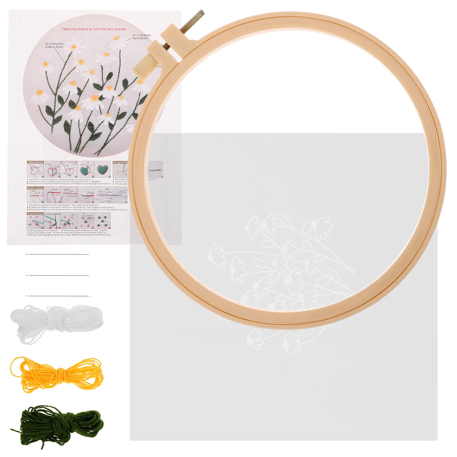 1 Set Convenient Embroidery Kit Diy Floss Craft Cross Stitching Supplies For Beginners Home Decor Thread Collection Starter Hoop
1 Set Convenient Embroidery Kit Diy Floss Craft Cross Stitching Supplies For Beginners Home Decor Thread Collection Starter Hoop