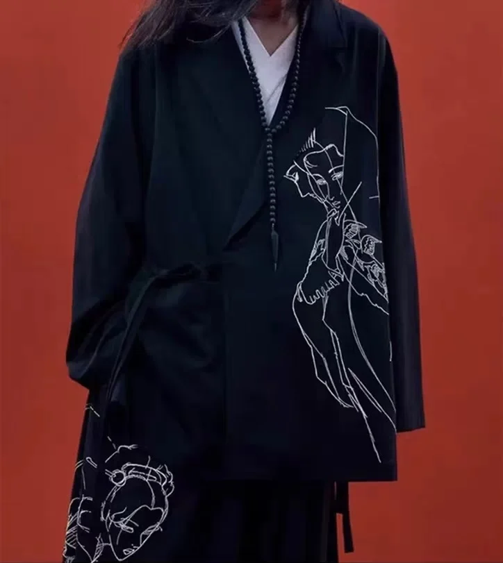 YAMAMOTO-Style High Quality Embroidered Pattern Loose Casual Suit Luxurious Design Japanese Style Tie Up Suit Coat
YAMAMOTO-Style High Quality Embroidered Pattern Loose Casual Suit Luxurious Design Japanese Style Tie Up Suit Coat