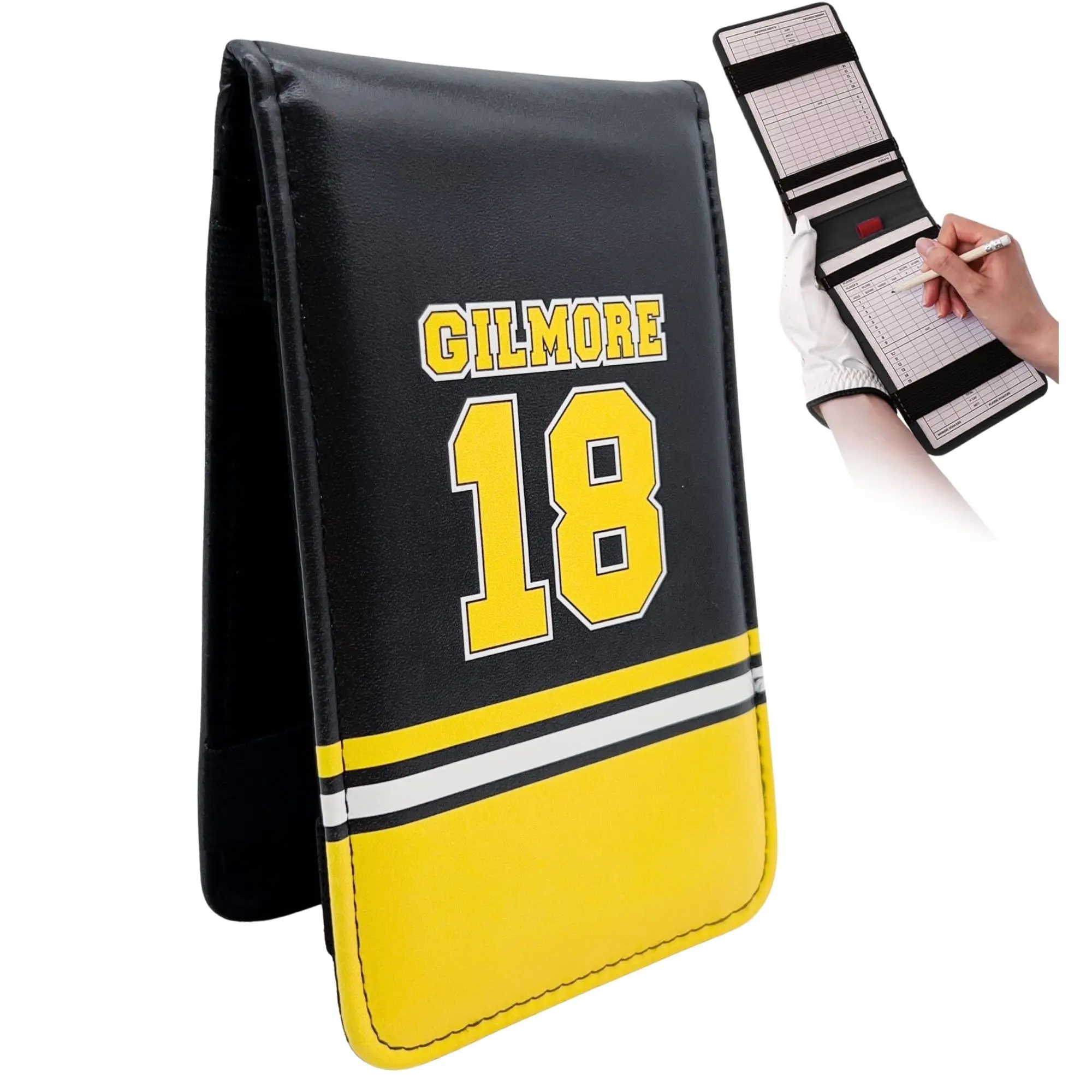 Golf Scorecard Yardage Book Holder Cover with Happy Gilmore 18 Design Quality pu Leather Golf Scorecard Holder 4.5 × 7 inches
Golf Scorecard Yardage Book Holder Cover with Happy Gilmore 18 Design Quality pu Leather Golf Scorecard Holder 4.5 × 7 inches