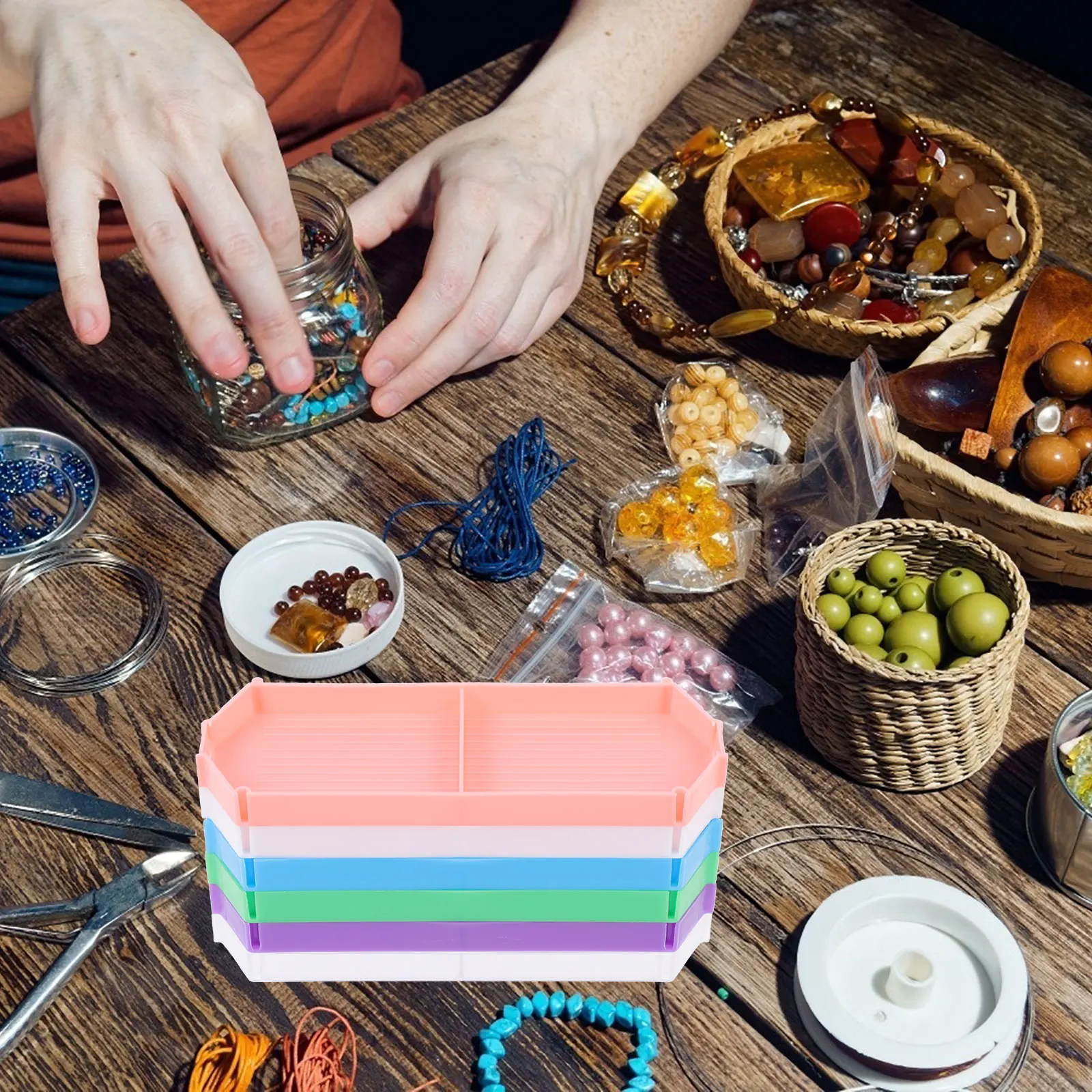 6 Pcs Diamond Trays Bead Sorting Container Dotting Plastic Rhinestone Storage Tray Handmade Supplies Durability Easy Use
6 Pcs Diamond Trays Bead Sorting Container Dotting Plastic Rhinestone Storage Tray Handmade Supplies Durability Easy Use