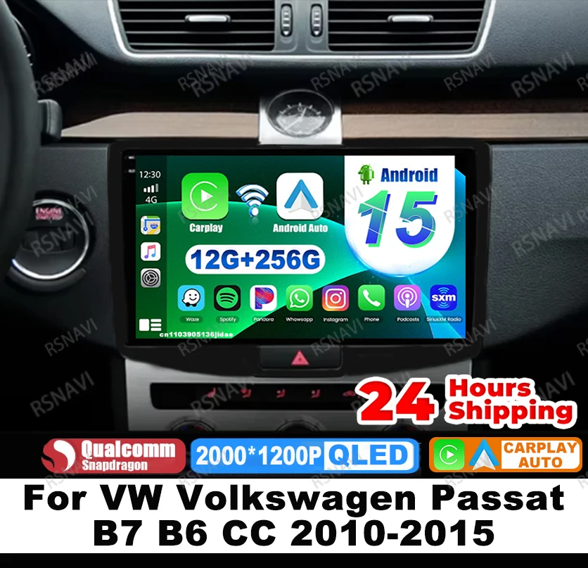 Car Radio Android 15 For VW Volkswagen Passat B7 B6 CC 2010-2015 Autoradio DVD Wireless Carplay Auto DSP Qualcomm GPS BT QLED
Car Radio Android 15 For VW Volkswagen Passat B7 B6 CC 2010-2015 Autoradio DVD Wireless Carplay Auto DSP Qualcomm GPS BT QLED