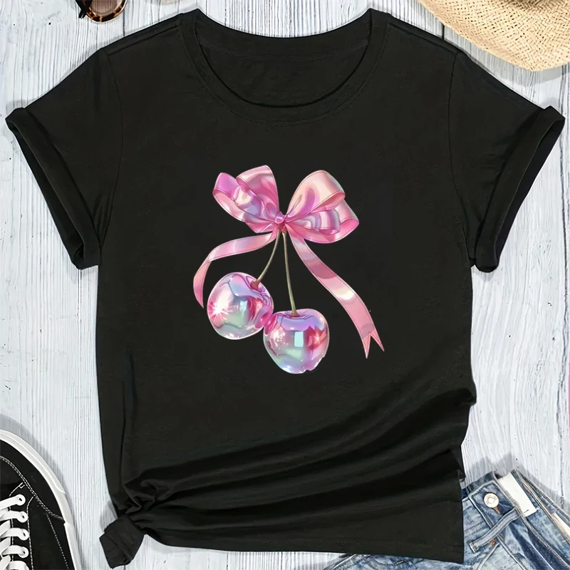 Cherry Print Women's T Shirts Crew Neck Short Sleeve T-shirts Round Neck Casual Top Fruit & Vegetable Tees Y2k Clothing Tops
Cherry Print Women's T Shirts Crew Neck Short Sleeve T-shirts Round Neck Casual Top Fruit & Vegetable Tees Y2k Clothing Tops