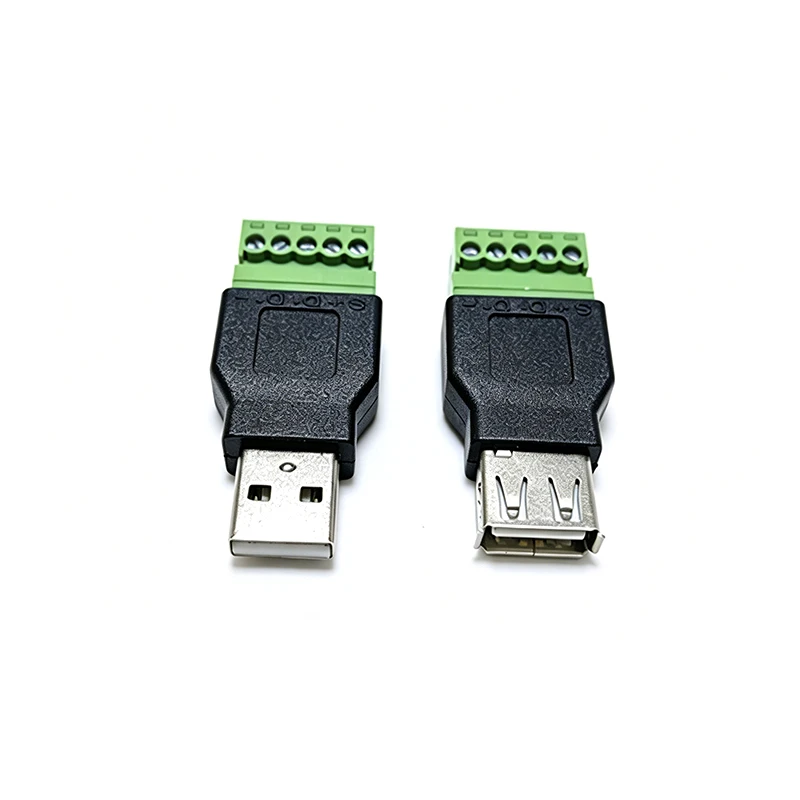 USB 2.0 Type Connector with 5 Pin Screw Terminal, Solderless Male Female USB Plug Socket for Computer TV Phone Keyboard Mouse
USB 2.0 Type Connector with 5 Pin Screw Terminal, Solderless Male Female USB Plug Socket for Computer TV Phone Keyboard Mouse