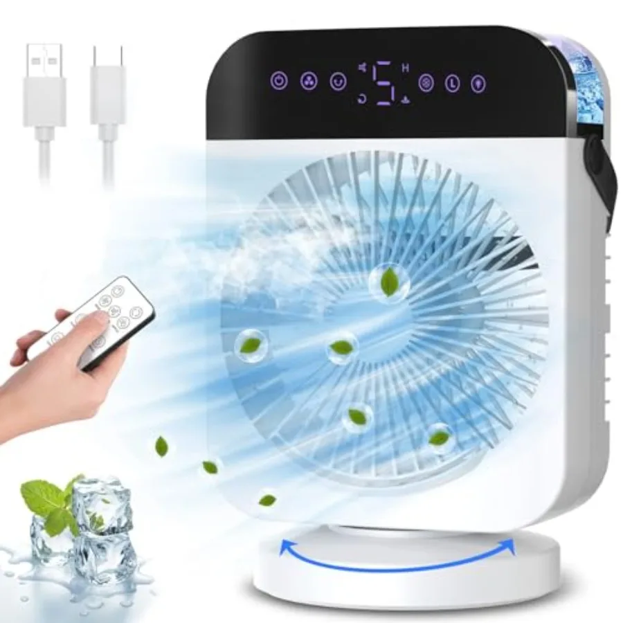 Portable Air Conditioners 4 Wind Speed Small Personal AC Mini Evaporative Air Cooler Screen and Remote Control Timer/Night Ligh
Portable Air Conditioners 4 Wind Speed Small Personal AC Mini Evaporative Air Cooler Screen and Remote Control Timer/Night Ligh