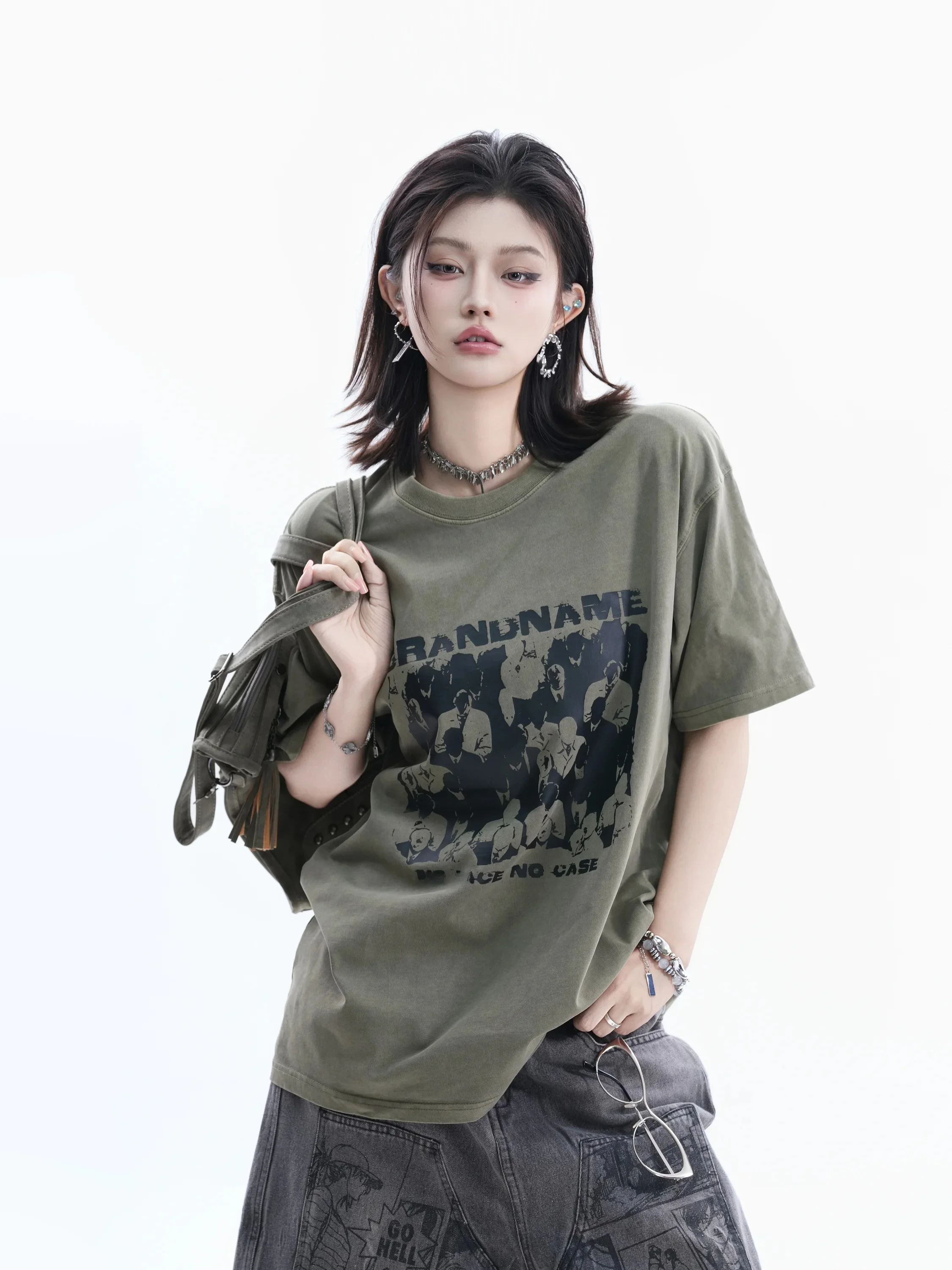Retro American Style Worn-in Print T-shirt Women's Loose High Street BF Subculture Short Sleeve Top Cotton Casual Summer
Retro American Style Worn-in Print T-shirt Women's Loose High Street BF Subculture Short Sleeve Top Cotton Casual Summer