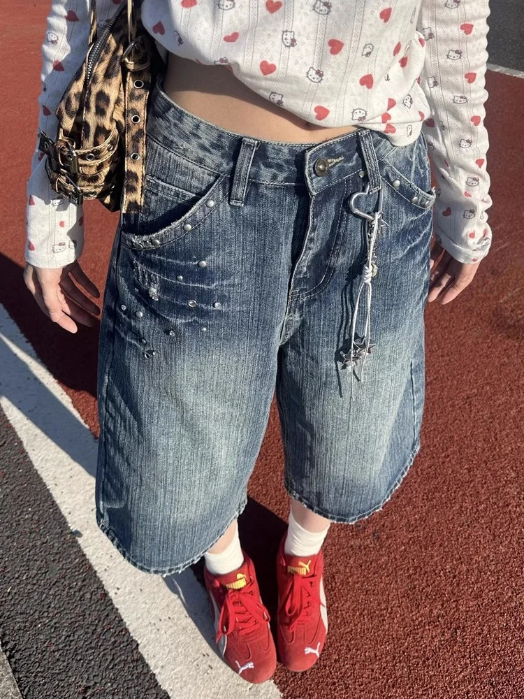 American Retro Bamboo Fiber Seven-Foot Women's Jeans Summer High Street Loose Slimming Wide-Leg Shorts Casual Wear
American Retro Bamboo Fiber Seven-Foot Women's Jeans Summer High Street Loose Slimming Wide-Leg Shorts Casual Wear